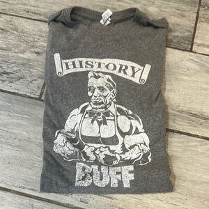 Gray Men’s Abe Lincoln  'History Buff' Graphic T-Shirt 2X